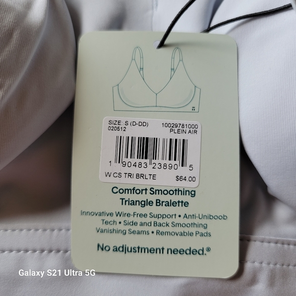 Tommy John Comfort Smoothing Triangle Bralette Plein Air (Blue) Sz S (D-DD) NWT - Picture 5 of 12